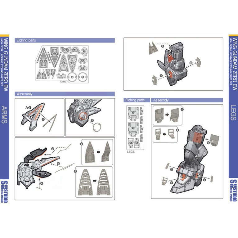 SH STUDIO MGSD XXXG-00W0 Wing Zero EW etched metal upgrade kit