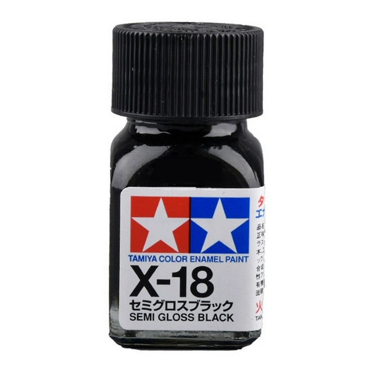 Tamiya 80018 Enamel Paint X-18 Semi Gloss Black 10ml