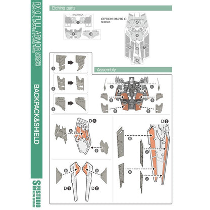 SH STUDIO MG 1/100 RX-0 Full-Armor Unicorn Gundam Metal etched metal upgrade kit