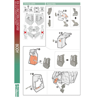SH STUDIO MGEX 1/100 Unicorn Gundam etched metal upgrade kit
