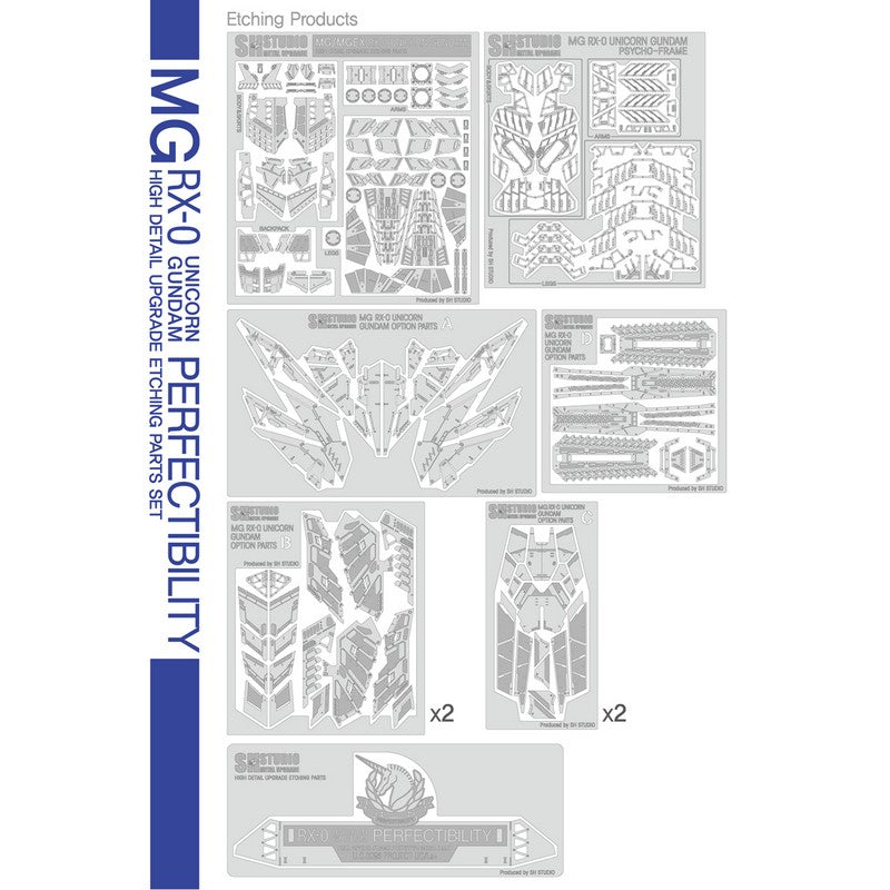 SH STUDIO MG 1/100 Unicorn Gundam Perfectibility etched metal upgrade kit