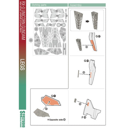 SH STUDIO MGEX 1/100 Unicorn Gundam etched metal upgrade kit