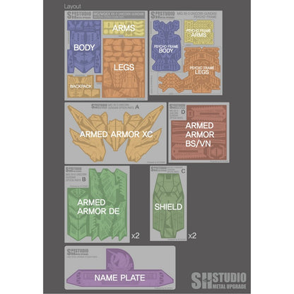 SH STUDIO MG 1/100 Unicorn Gundam Perfectibility etched metal upgrade kit