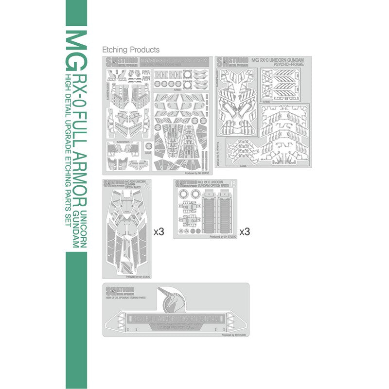 SH STUDIO MG 1/100 RX-0 Full-Armor Unicorn Gundam Metal etched metal upgrade kit