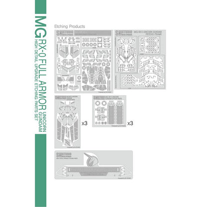 SH STUDIO MG 1/100 RX-0 Full-Armor Unicorn Gundam Metal etched metal upgrade kit