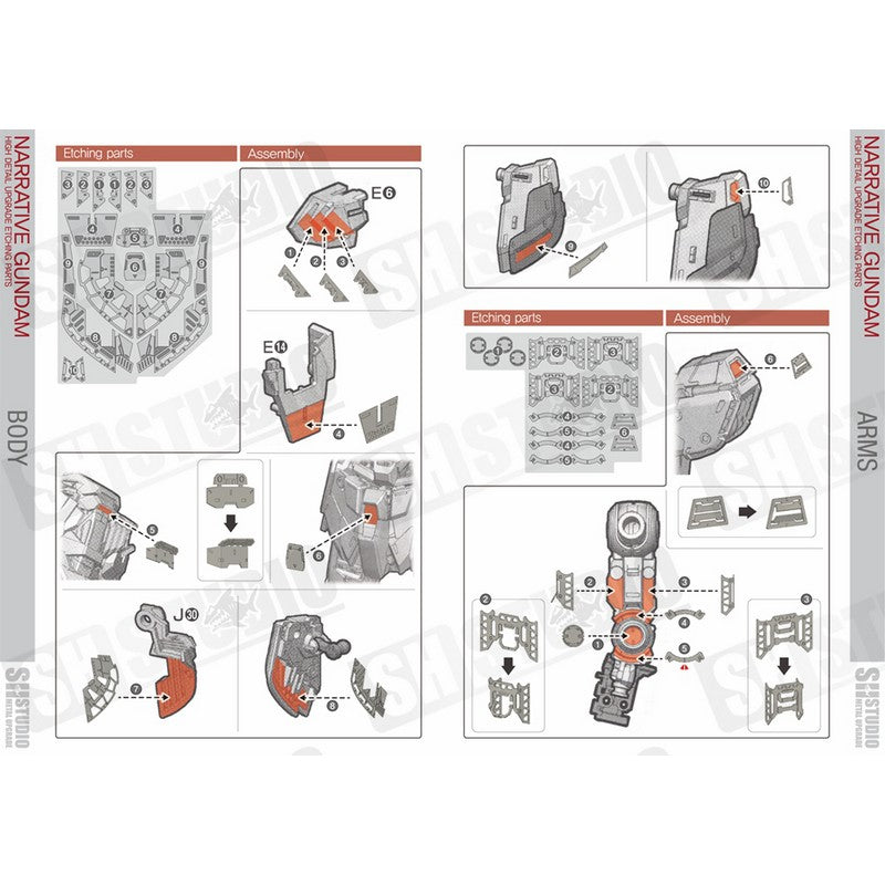 SH STUDIO MG 1/100 Narrative Gundam C-Packs etched metal upgrade kit