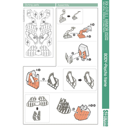 SH STUDIO MG 1/100 RX-0 Full-Armor Unicorn Gundam Metal etched metal upgrade kit