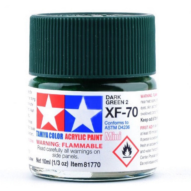 Tamiya 81770 Acrylic Paint Mini XF-70 Dark Green 2 10ml