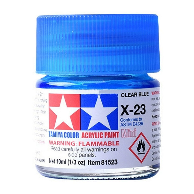 Tamiya 81523 Acrylic Paint X-23 Clear Blue mini 10ml