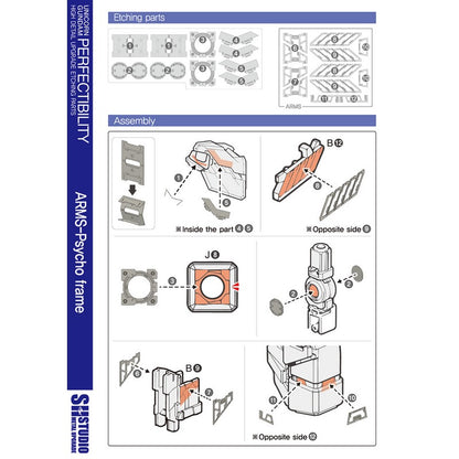 SH STUDIO MG 1/100 Unicorn Gundam Perfectibility etched metal upgrade kit