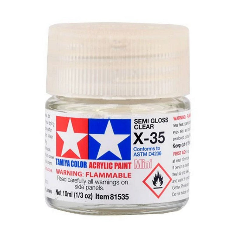 Tamiya 81535 Acrylic Paint X-35 Semi Gloss Clear mini 10ml