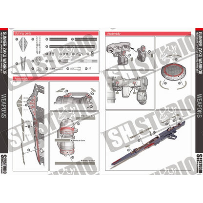 SH STUDIO MG ZGMF-1000/A1 Gunner Zaku Warrior etched metal upgrade kit