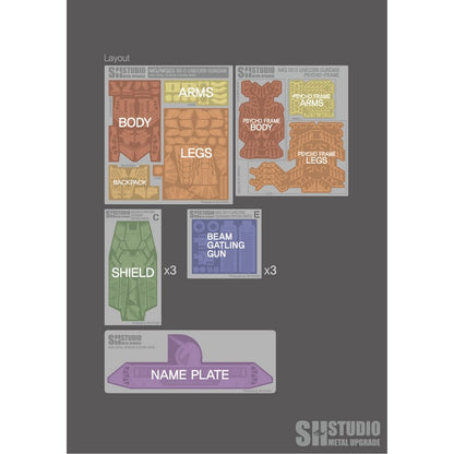 SH STUDIO MG 1/100 RX-0 Full-Armor Unicorn Gundam Metal etched metal upgrade kit