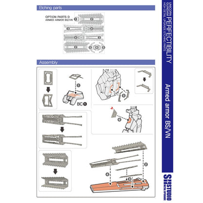 SH STUDIO MG 1/100 Unicorn Gundam Perfectibility etched metal upgrade kit