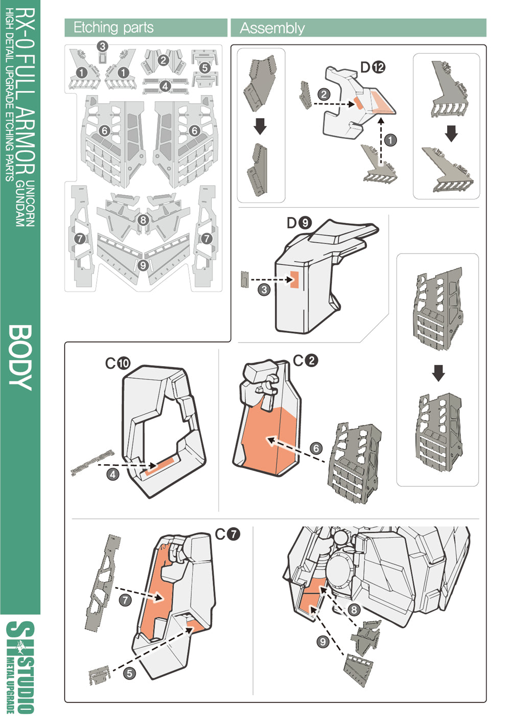 SH STUDIO MG 1/100 RX-0 Full-Armor Unicorn Gundam Metal etched metal upgrade kit