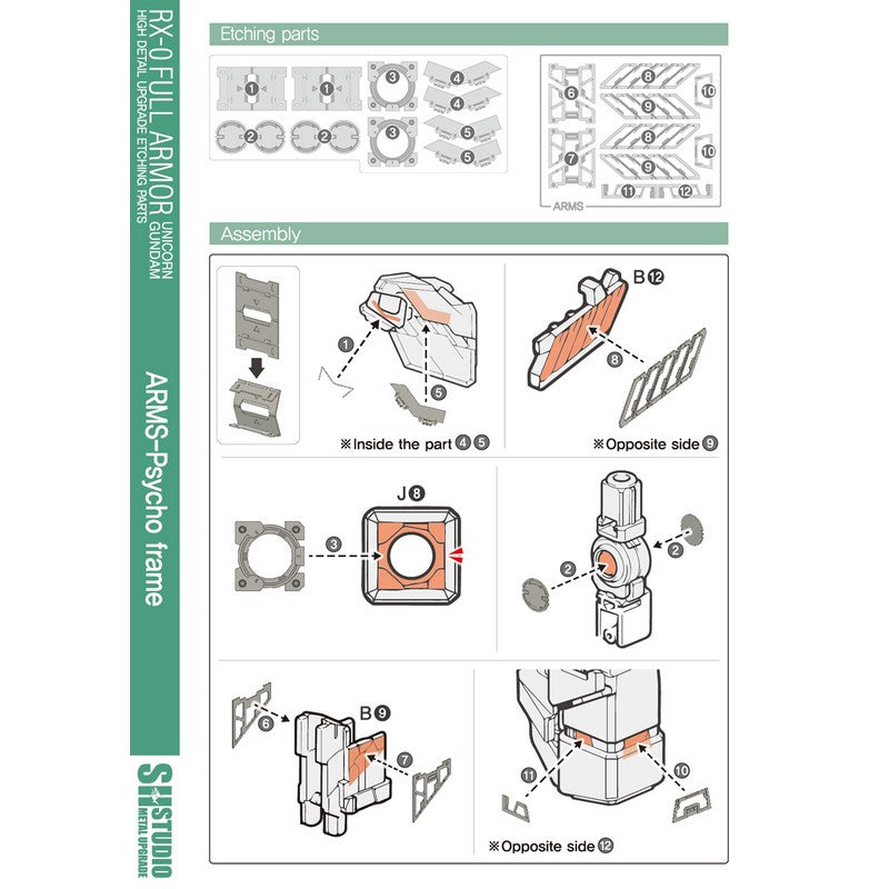 SH STUDIO MG 1/100 RX-0 Full-Armor Unicorn Gundam Metal etched metal upgrade kit