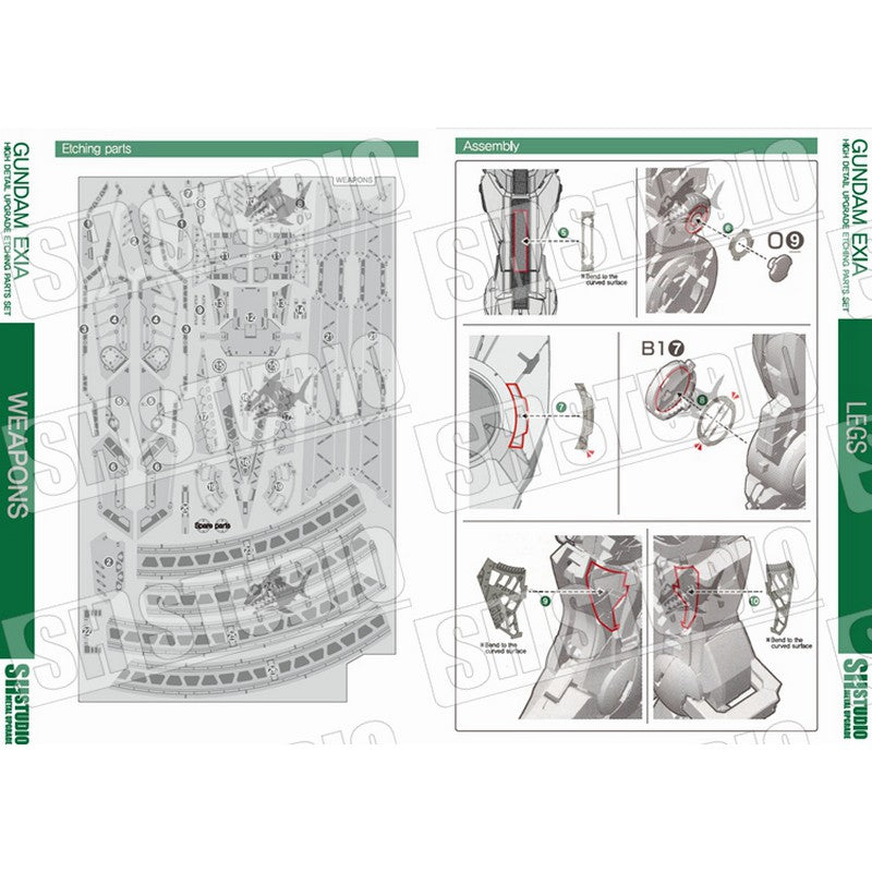 SH STUDIO PG 1/60 Gundam EXIA etched metal upgrade kit