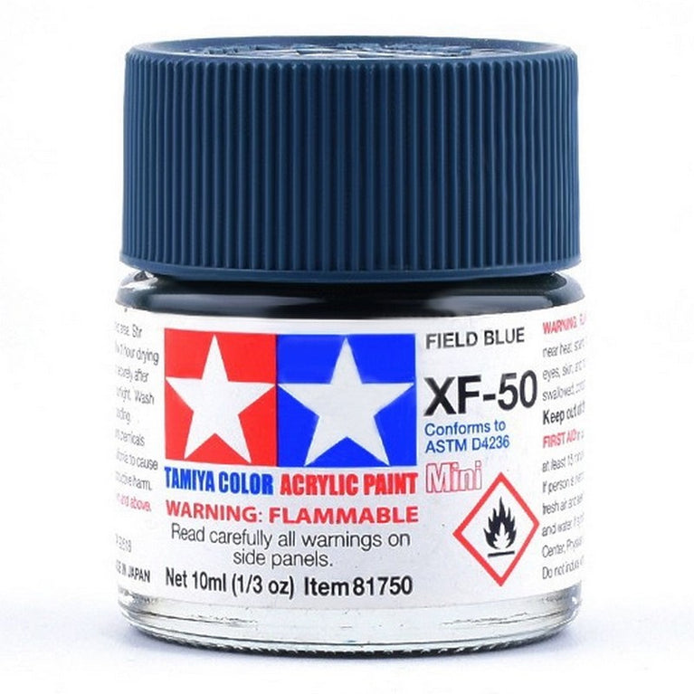 Tamiya 81750 Acrylic Paint Mini XF-50 Field Blue 10ml