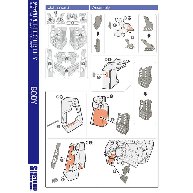 SH STUDIO MG 1/100 Unicorn Gundam Perfectibility etched metal upgrade kit