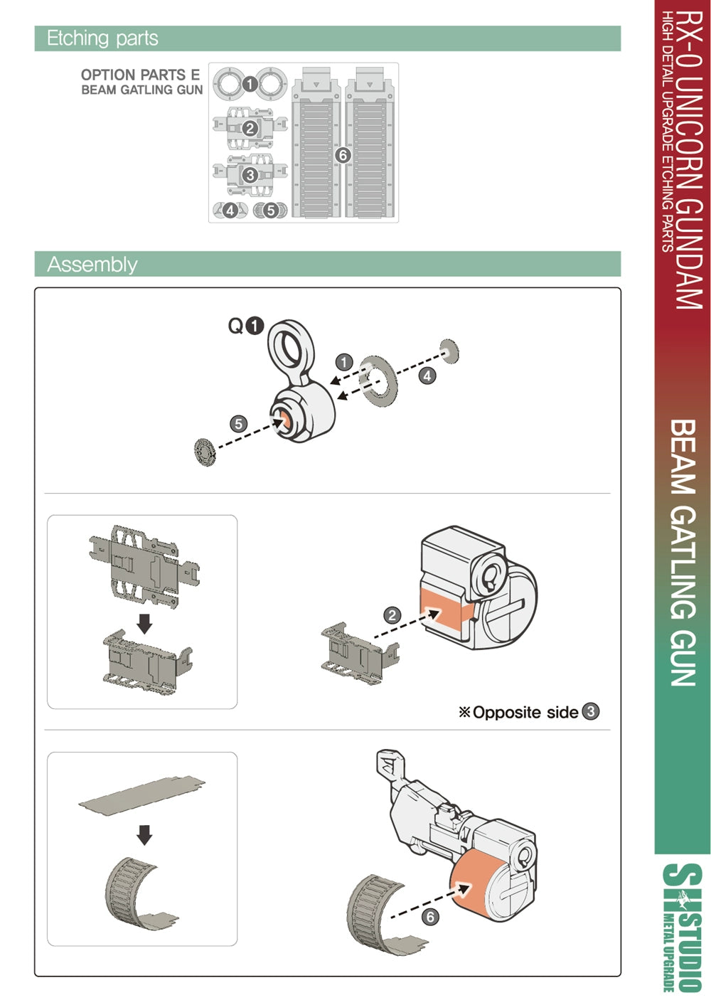 SH STUDIO MGEX 1/100 Unicorn Gundam etched metal upgrade kit