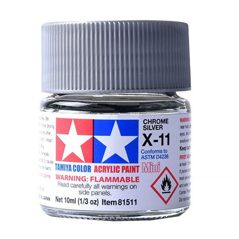 Peinture acrylique Tamiya X-11 Chrome Silver 10 ml 