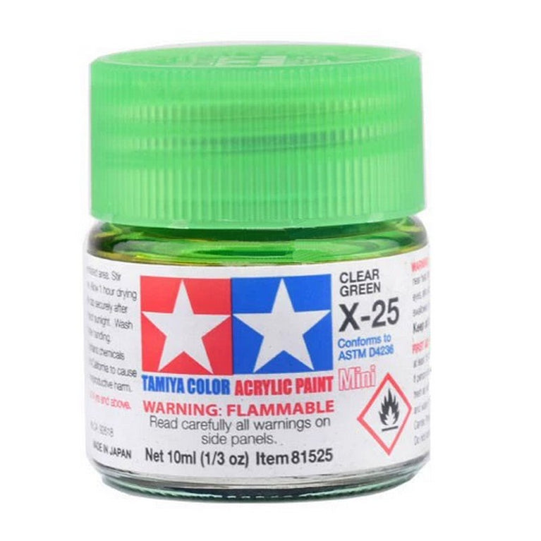 Tamiya 81525 Acrylic Paint X-25 Clear Green mini 10ml