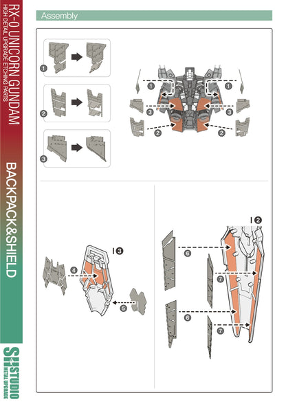 SH STUDIO MGEX 1/100 Unicorn Gundam etched metal upgrade kit
