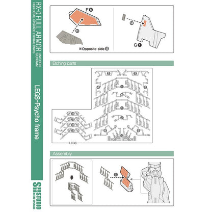 SH STUDIO MG 1/100 RX-0 Full-Armor Unicorn Gundam Metal etched metal upgrade kit