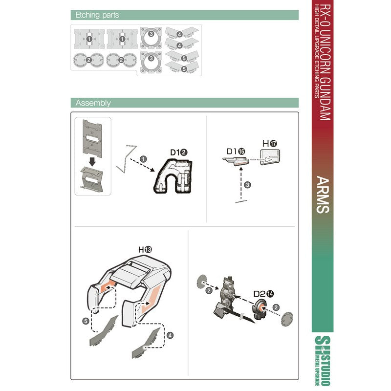 SH STUDIO MGEX 1/100 Unicorn Gundam etched metal upgrade kit