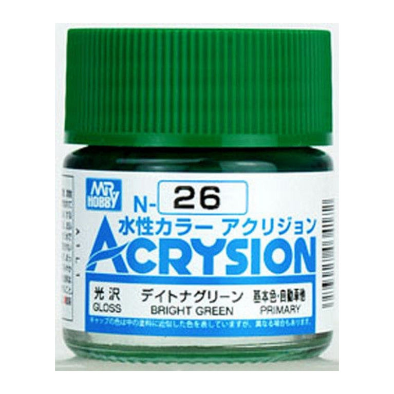 GSI Creos Mr. Hobby Acrysion Water Based Color N-26 【GLOSS BRIGHT GREEN】