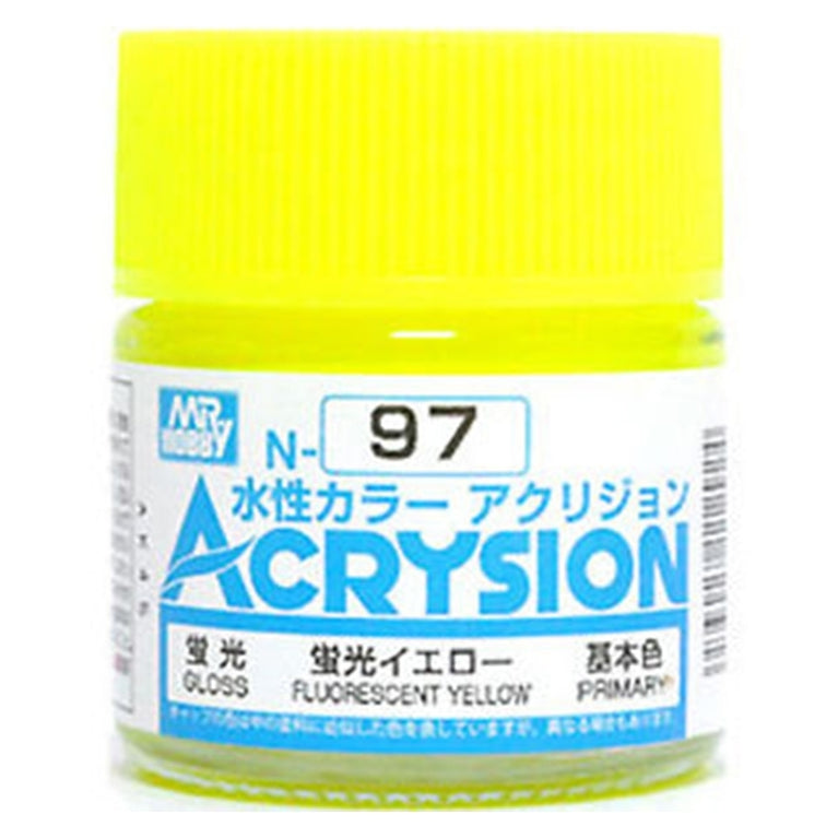 GSI Creos Mr. Hobby Acrysion Water Based Color N-97 【GLOSS FLURESCENT YELLOW】