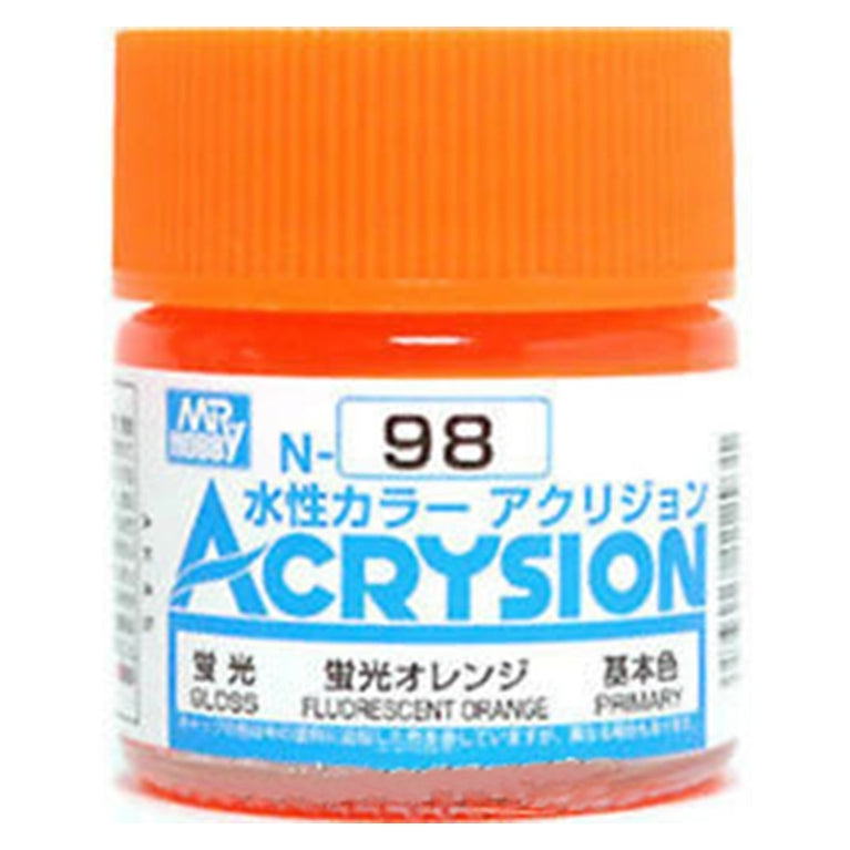 GSI Creos Mr. Hobby Acrysion Water Based Color N-98 【GLOSS FLURESCENT ORANGE】