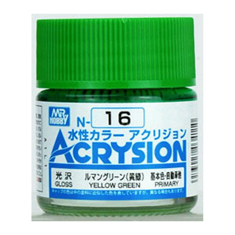 GSI Creos Mr. Hobby Acrysion Water Based Color N-16 【GLOSS YELLOW GREEN】