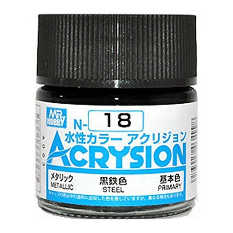 GSI Creos Mr. Hobby Acrysion Water Based Color N-18 【METALLIC STEEL】