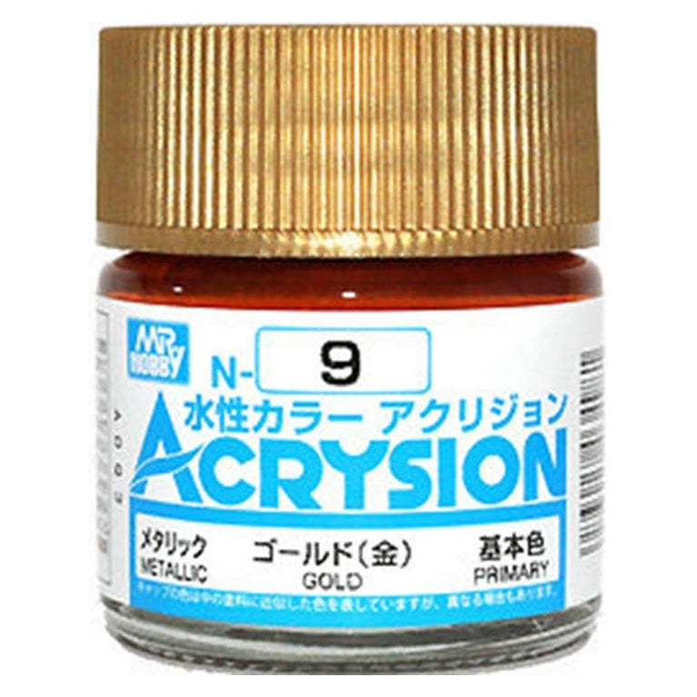 GSI Creos Mr. Hobby Acrysion Water Based Color N-9 【METALLIC GOLD】
