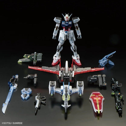 RG 1/144 The Gundam Base Limited Aile Strike Gundam & Skygrasper Launcher / Sword Pack Set [Clear Color]