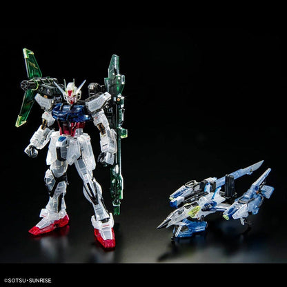 RG 1/144 The Gundam Base Limited Aile Strike Gundam & Skygrasper Launcher / Sword Pack Set [Clear Color]