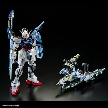 RG 1/144 The Gundam Base Limited Aile Strike Gundam & Skygrasper Launcher / Sword Pack Set [Clear Color]