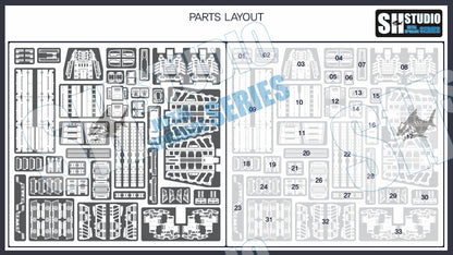 SH STUDIO MG 1/100 Enhanced pack ZZ Gundam Ver. KA etched metal upgrade kit