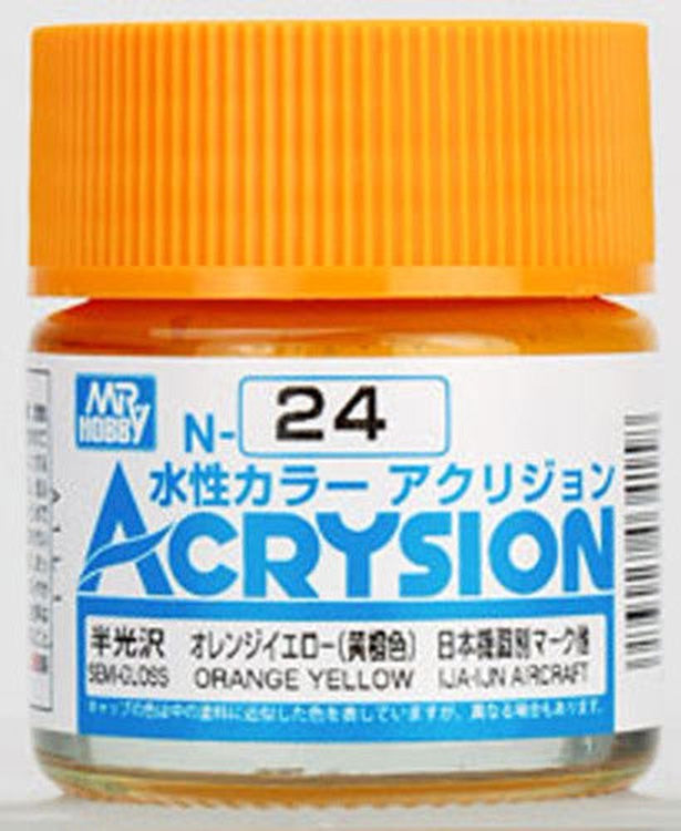 GSI Creos Mr. Hobby Acrysion Water Based Color N-24 【SEMI GLOSS ORANGE YELLOW】