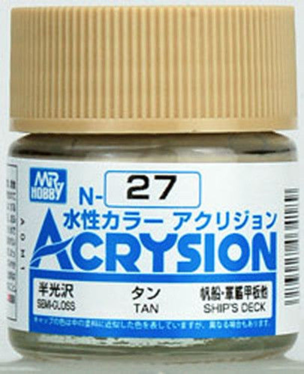 GSI Creos Mr. Hobby Acrysion Water Based Color N-27 【SEMI GLOSS TAN】