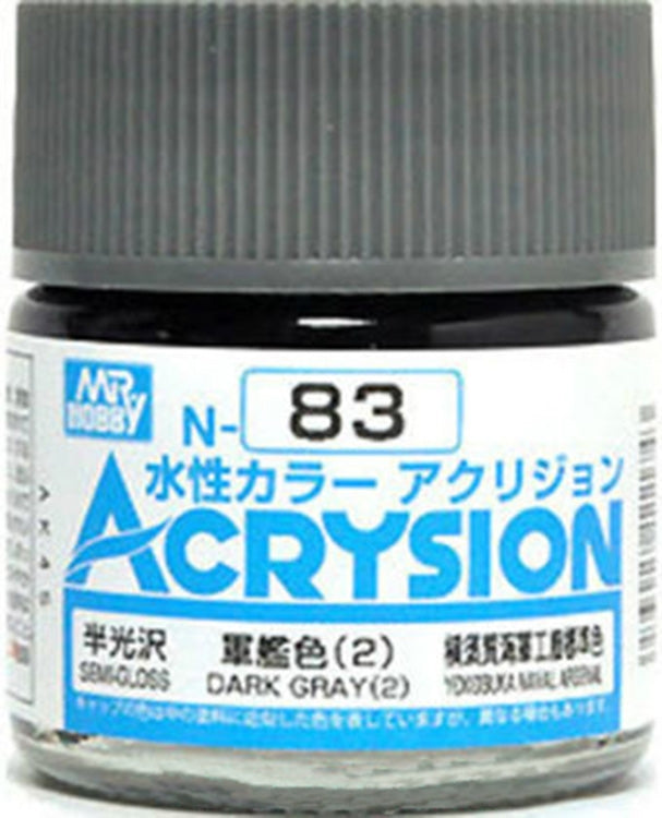 GSI Creos Mr. Hobby Acrysion Water Based Color N-83 【SEMI GLOSS DARK GRAY 2】