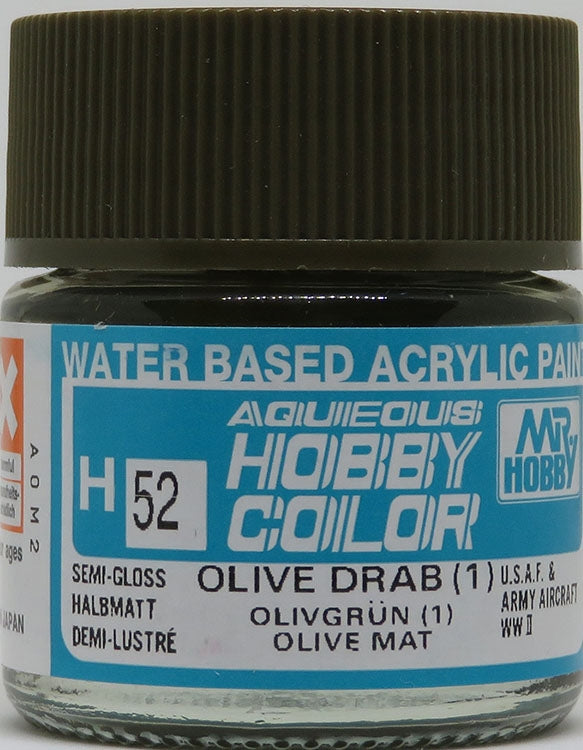 GSI Creos Mr. Hobby Aqueous Color H-052 【SEMI GLOSS OLIVE DRAB (1 ...