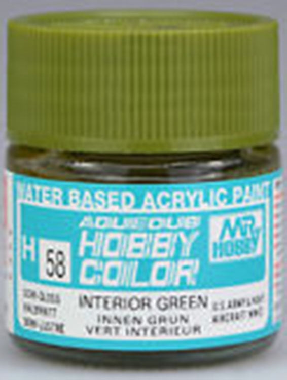 GSI Creos Mr. Hobby Aqueous Color H-058 【SEMI GLOSS INTERIOR GREEN】