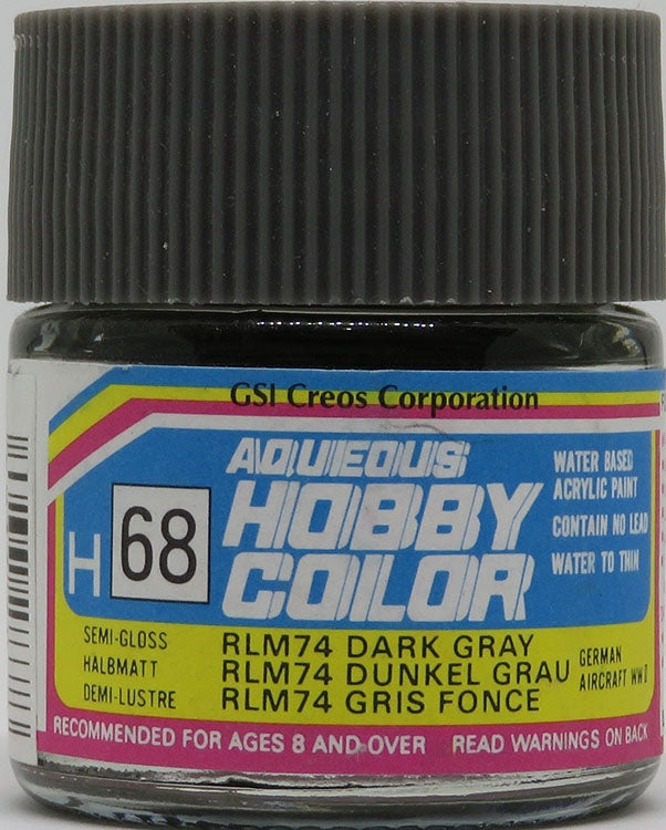 GSI Creos Mr. Hobby Aqueous Color H-068 【SEMI GLOSS RLM74 GRAY GREEN】