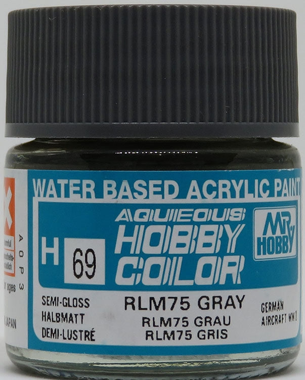 GSI Creos Mr. Hobby Aqueous Color H-069 【SEMI GLOSS RLM75 GRAY VIOLET】