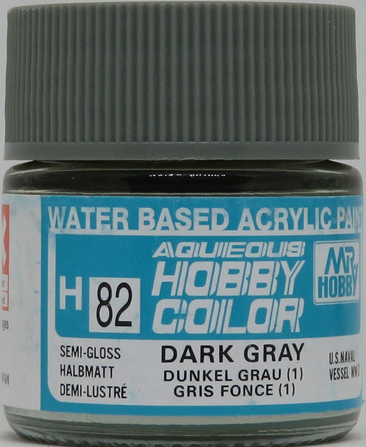 GSI Creos Mr. Hobby Aqueous Color H-082【SEMI GLOSS DARK GRAY 1】