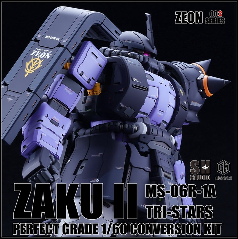 SH STUDIO 1/60 PG MS-06R-1A High Mobility Type Zaku II Black Tri-Star [Conversion Kit]