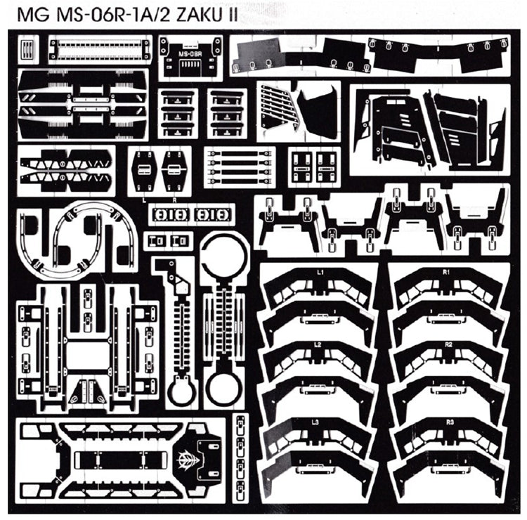 SH STUDIO MG 1/100 MS-06R Zaku II etched metal upgrade kit