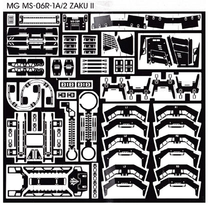 SH STUDIO MG 1/100 MS-06R Zaku II etched metal upgrade kit